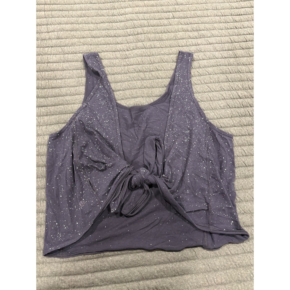 Lululemon Its A Tie Tank Splatter Dye Black White Size 10 Wrap Around